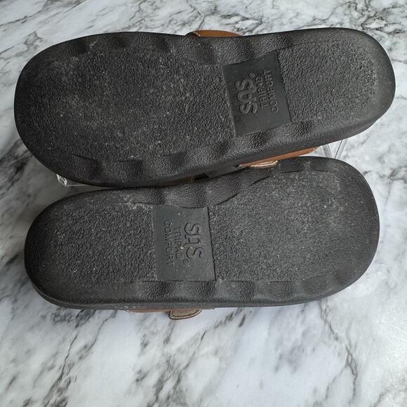 SAS Sanibel Comfort Sandal Thong Womens Size 6 M Flip Flop Caramel Tan Tripad - Picture 4 of 7